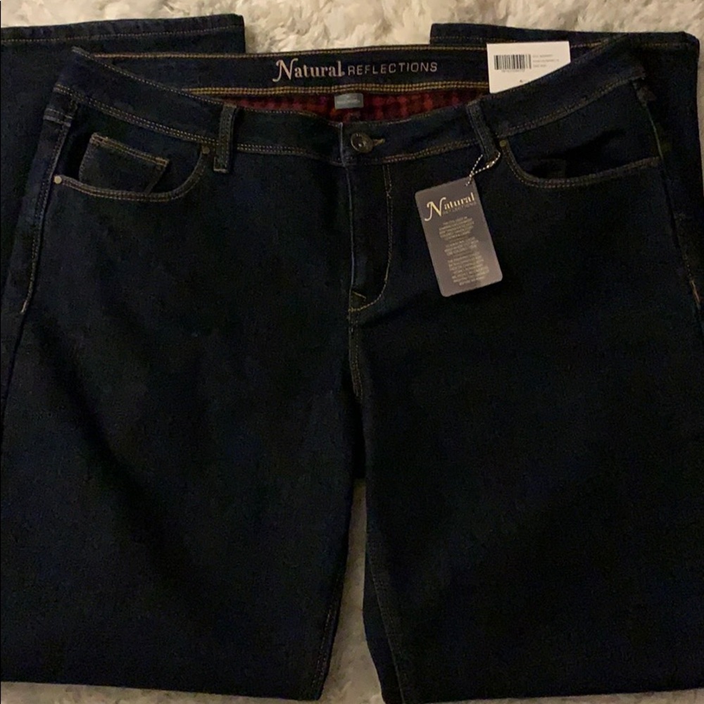 Natural Reflections Flannel/Fleece Lined Jeans